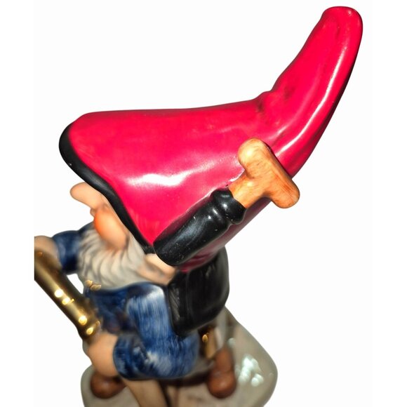 Vintage Ceramic Fireman Goebel Gnome Figurine Red Hat Holding Hose - Picture 4 of 11